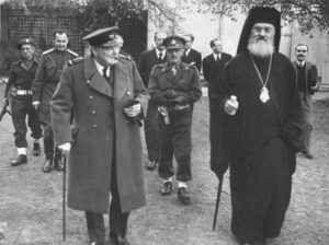 Churchill with Archbishop Damaskinos