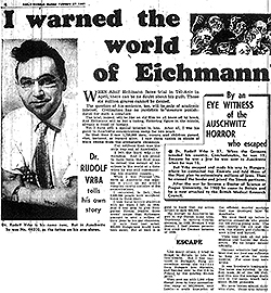 I warned the World of Eichmann's murders
