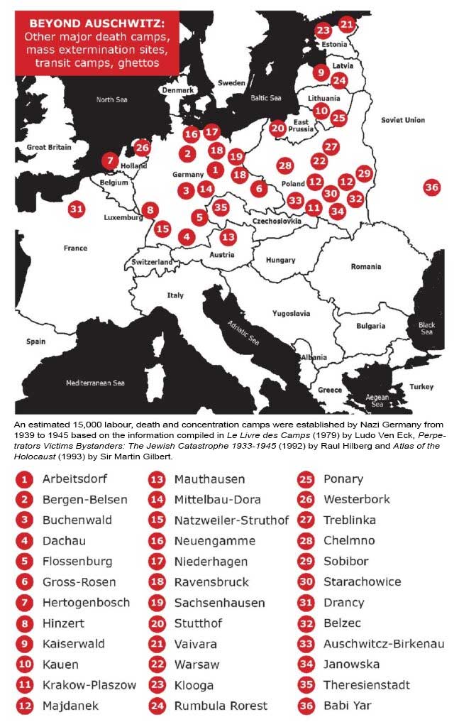 Map of all the Concentration Camps