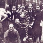 Mala Zimetbaum (centre in checked jacket) with friends in 1939